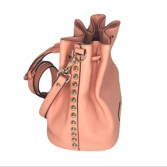 Rebecca Minkoff Leather Bucket Bag Apricot Peach Pink - Picture 2 of 11